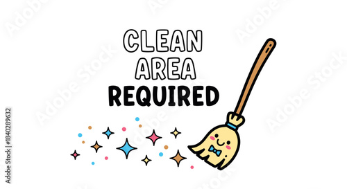 Invitingly Adorable Cleaning Broom With Encouraging Message Inspires Cleanliness Everywhere