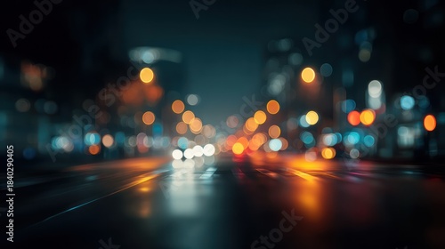 Wallpaper Mural City night blurred lights Torontodigital.ca