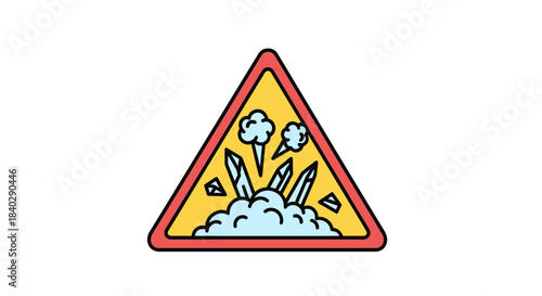 Illustration Of A Triangular Warning Sign Demonstrating A Crystal Splinter Event