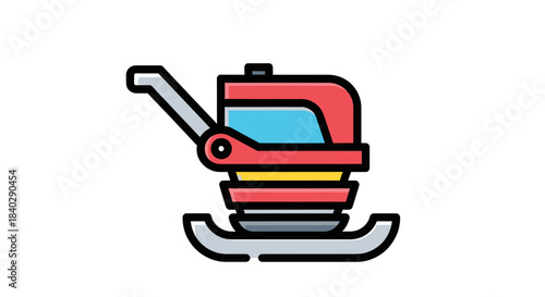 Illustration Of A Vibrating Plate Compactor for Construction and Engineering Purposes