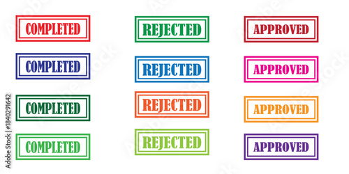 Approved Stamp and Official Approval Check Mark Illustration