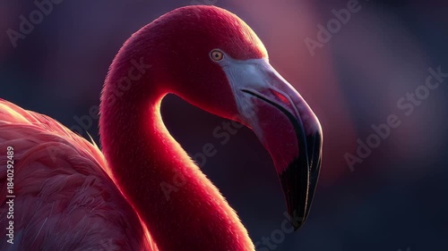 Flamingo Portrait - A Close-Up of a Beautiful Pink Bird.