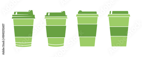 Symbol of a hot coffee cup. An isolated icon of a paper coffee cup on a white background.