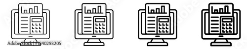 Bookkeeping Icon Set Different Style Collection