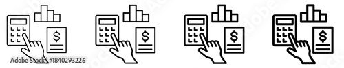 Bookkeeping Icon Set Different Style Collection