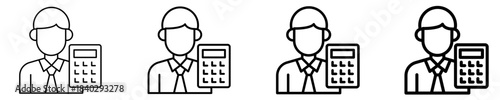 Accountant Icon Set Different Style Collection