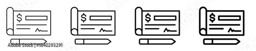 Cheque Icon Set Different Style Collection