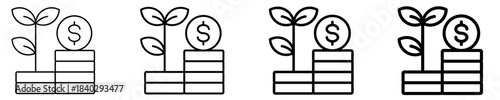 Growth Icon Set Different Style Collection