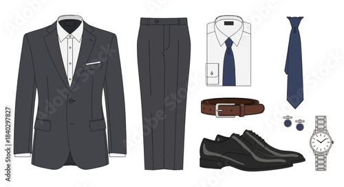 Elegant Mens Suit Set: Style and Professionalism.