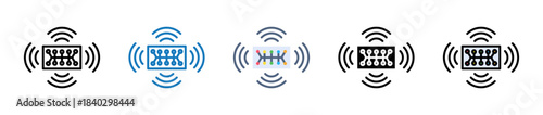 Nanosensor multiple style icons set design vector illustration. 