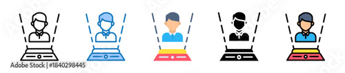 Hologram multiple style icons set design vector illustration. 