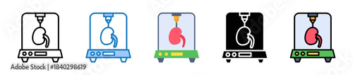 3D Bioprinting multiple style icons set design vector illustration. 