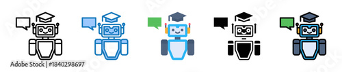 Ai Teacher multiple style icons set design vector illustration. 