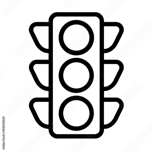 Minimalist traffic light urban vector icon