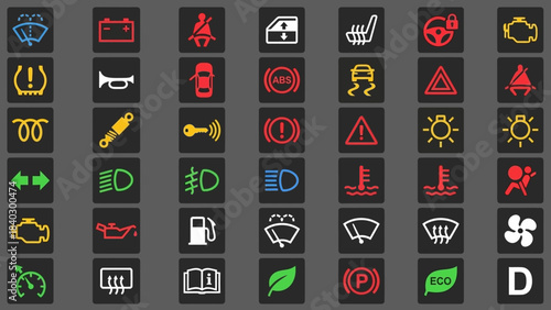 Complete Guide to Car Dashboard Warning Lights and Indicator Symbols – Understand Vehicle Alerts, Safety Icons, Maintenance Signals, and Driving System Statuses with Color-Coded Meanings