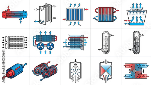 Explore Types of Heat Exchangers with Flow Diagrams – HVAC, Industrial, Thermal System Designs for Efficient Heat Transfer in Mechanical and Chemical Engineering Applications