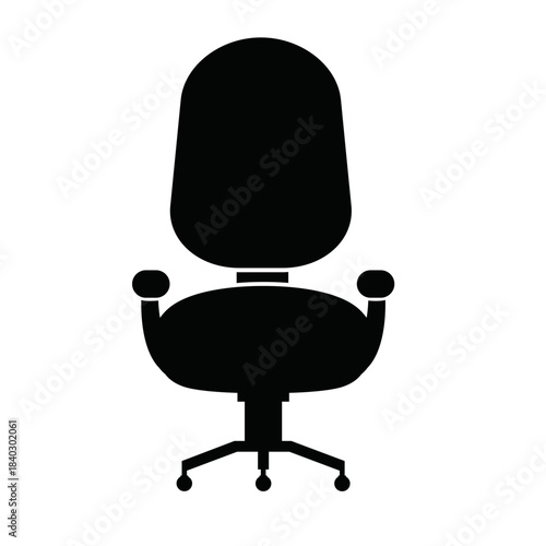 Black Office Chair Silhouette Icon