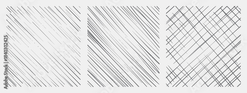  Crosshatch texture elements featuring hand drawn lines, sketch hatching patterns