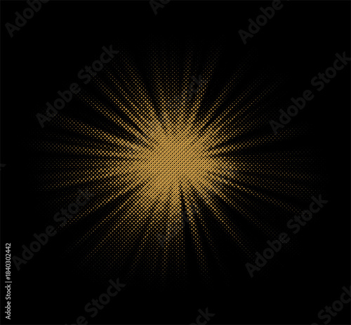 Radiant, sunlight, exploded, rich, golden, vintage, rays, striking, retro, sunburst, deeply, textured, grunge, background.