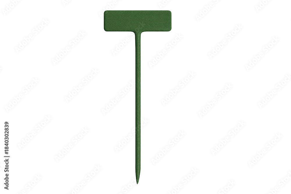 Fototapeta premium Green plastic plant label garden marker tag isolated