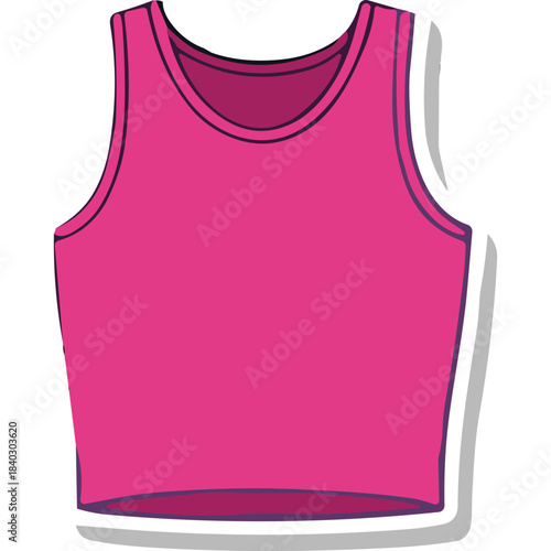 Vibrant Pink Sleeveless Athletic Tank Top with a Simple Round Neckline and Clean Lines on a White Background