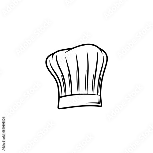 A classic professional chef's hat vector illustration. traditional tall pleated toque for culinary arts and cooking expertise. isolated on transparent background