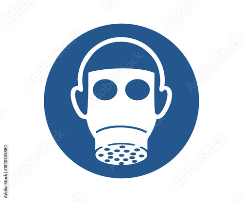 ISO 7010 M017 Wear respiratory protection sign. Wear Respiratory Protection Symbol for Industrial Use vector design and illustration.
