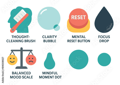 Abstract symbols of mindfulness and emotional balance