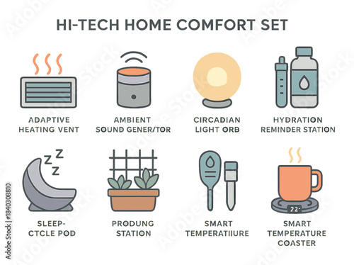 Hi-tech home comfort set: innovative devices for modern living