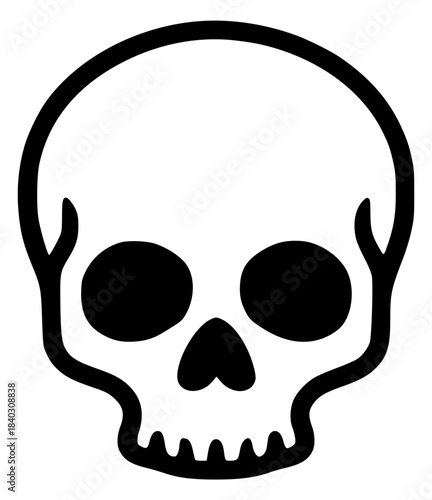 Minimalistic cute skull vector illustration