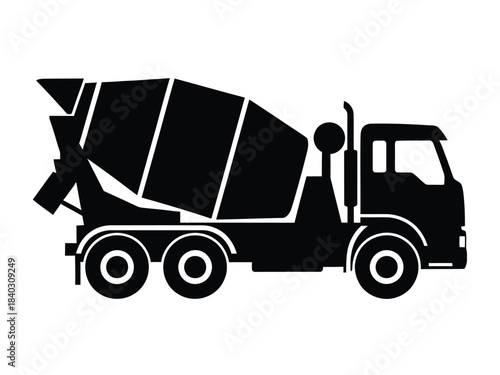 Concrete Mixer Truck Silhouette Icon concrete mixer, truck, construction, vehicle