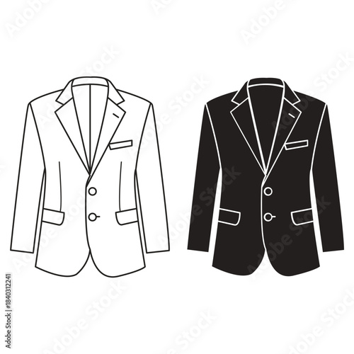 Formal Suit Jacket Designs Elegant outline of the classic suit jacket in a monochromatic palette, offering a study in sartorial precision and timeless design.