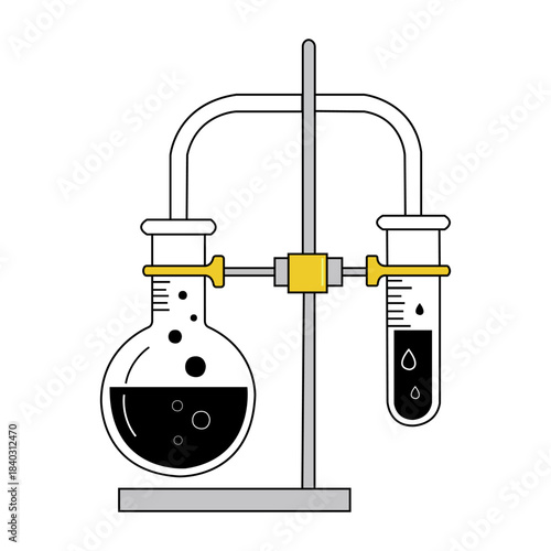 Scientific Precision A detailed illustration captures the intricate setup of a laboratory experiment, highlighting the use of scientific equipment for a precise investigation. 