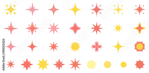 Sparkling Array A radiant collection of glittering stars and light bursts, each with its unique charm, perfect for infusing a touch of magic and festive flair.