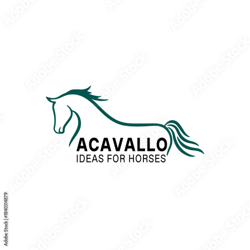 Minimalist Horse Outline Logo – Acavallo Style Equestrian Branding Design
