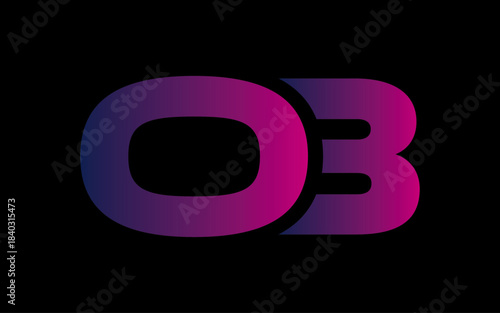 Gradient OB Letter Logo Design Service 