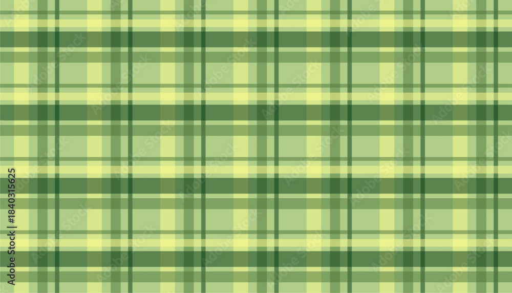 Fototapeta premium Refreshing green and yellow plaid seamless vector pattern, ideal for diverse design projects like stylish textiles, inviting home decor, festive gift wrapping, or captivating website backgrounds.