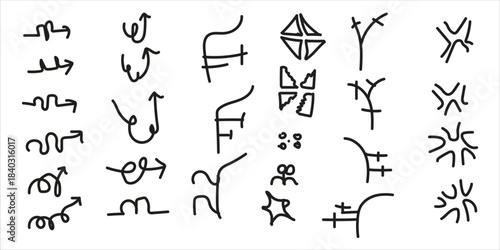 hand drawn alphabet on white background