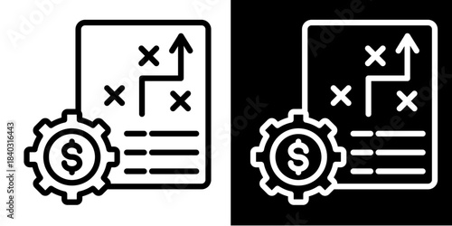 Strategic Planning Icon Set White Style Collection