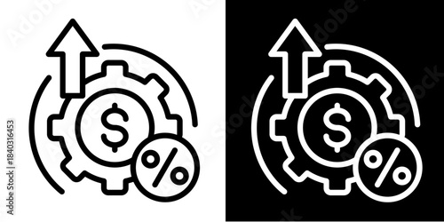 Operating Budget Icon Set White Style Collection