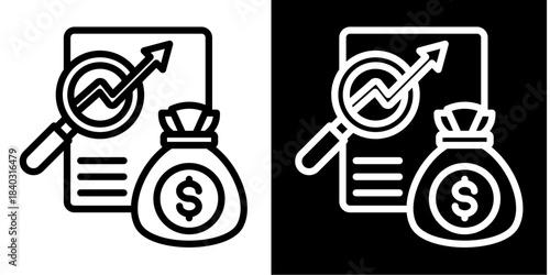 Variance Analysis Icon Set White Style Collection