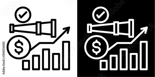 Forecasting Tools Icon Set White Style Collection