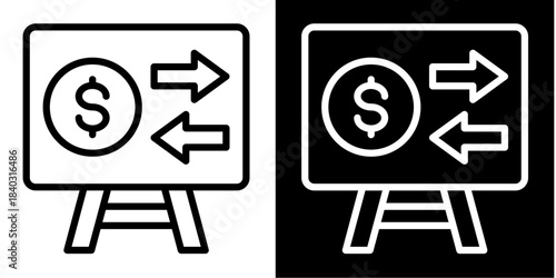 Cash Flow Projection Icon Set White Style Collection
