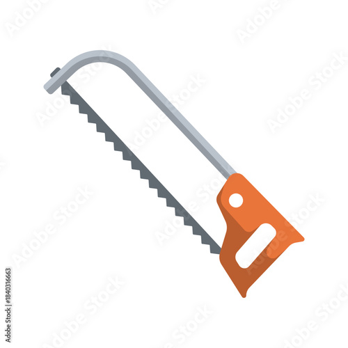 Frame Handsaw Cutting Tool Flat Vector Icon
