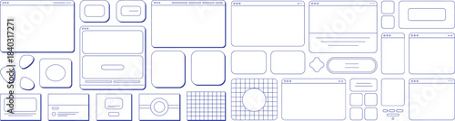 wireframe user interface elements kit for web and app design mockups and prototypes

