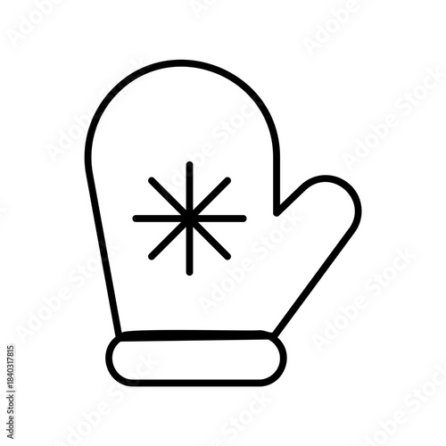 Mitten holding snowflake