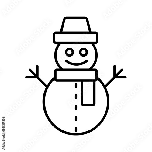 Snowman with hat and scarf