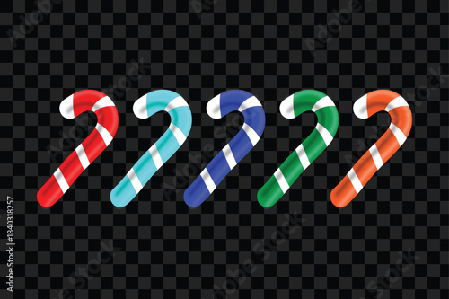 Colorful 3D Candy Canes Collection