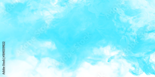 Mystical blue or sky or ocean blue soft cloudy smoke swirling gracefully with soft clouds creating an abstract atmospheric effect with depth and visual intrigue.