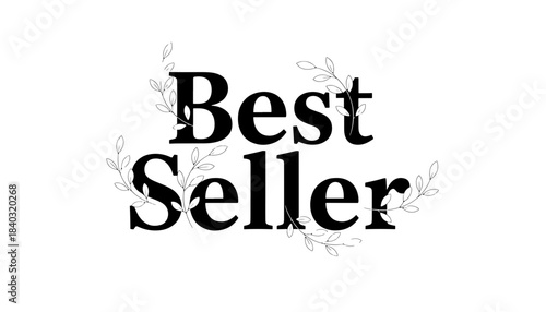 Elegant Best Seller Text with Decorative Floral Elements